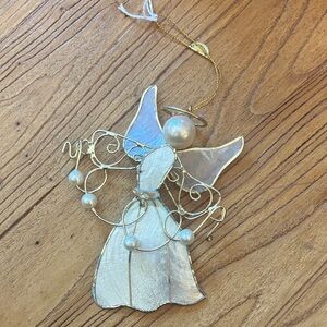 Vintage Mother of Pearl Angel Ornament